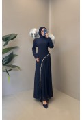 OTRİŞ ELBİSE LACİVERT